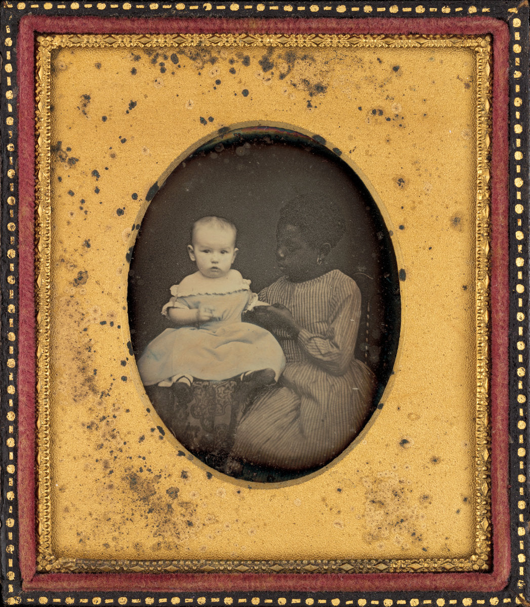 1850s by American 19th Century (Portrait of a Child and Young Woman), 16X12"(A3)Poster Print