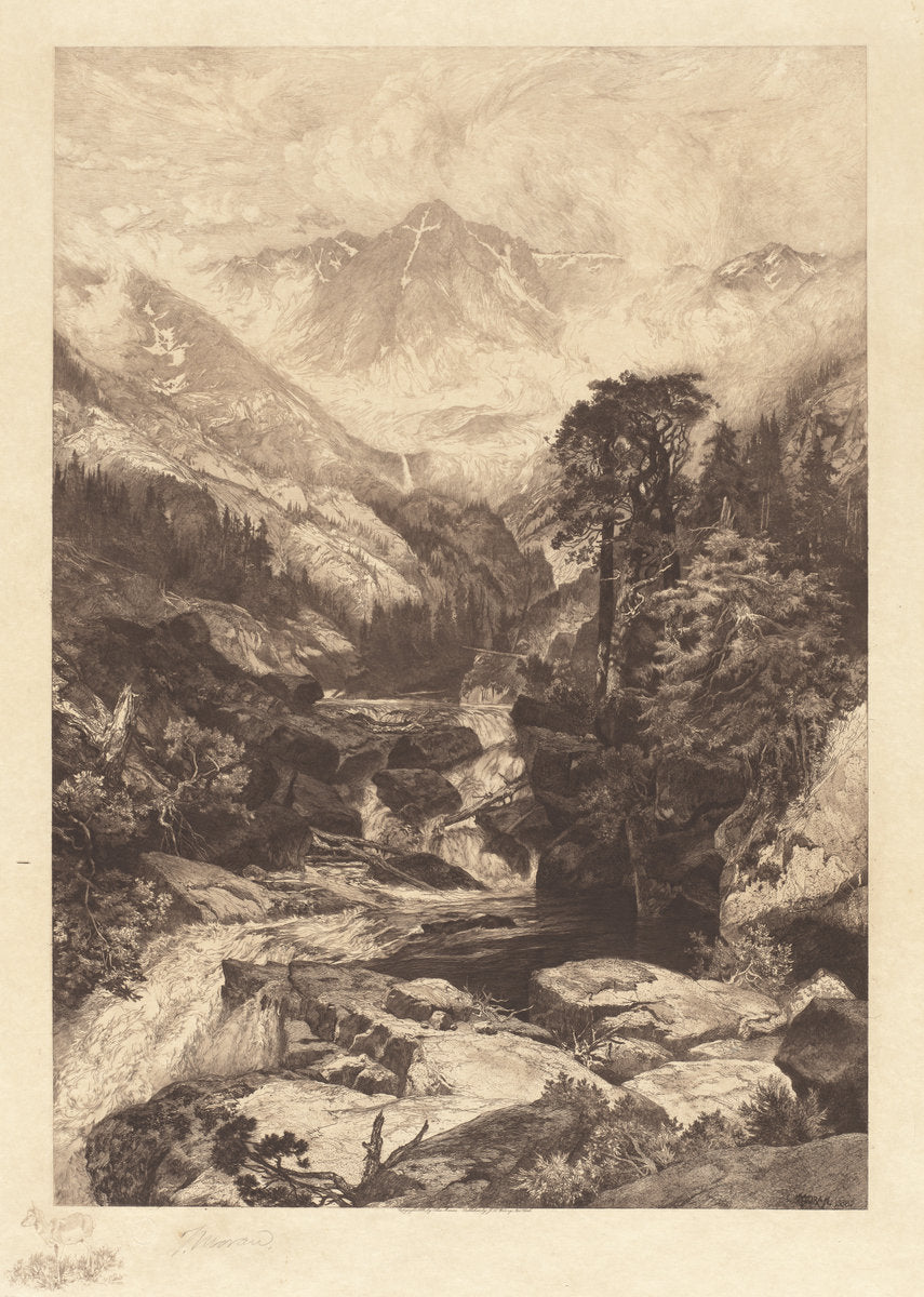 Mountain of the Holy Cross, Colorado by Thomas Moran (American, born England, 1837 - 1926), 16X12"(A3)Poster Print