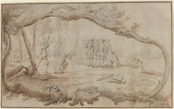 The Landing of the Dutch Expedition Party in New York by Hubert François Gravelot (French, 1699 - 1773), 16X12"(A3)Poster Print