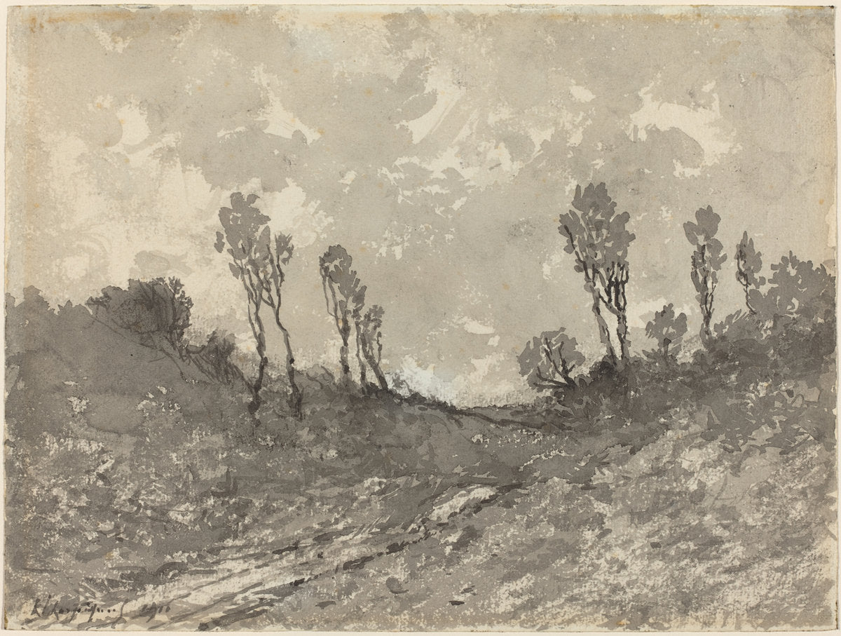 Road at Hérisson by Henri-Joseph Harpignies (French, 1819 - 1916), 16X12"(A3)Poster Print