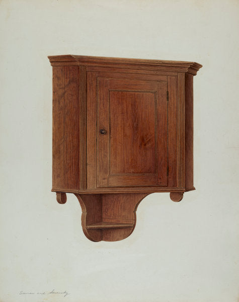 Hanging Corner Cupboard by Harry Eisman and Isidore Sovensky (American, active c. 1935), 16X12"(A3)Poster Print