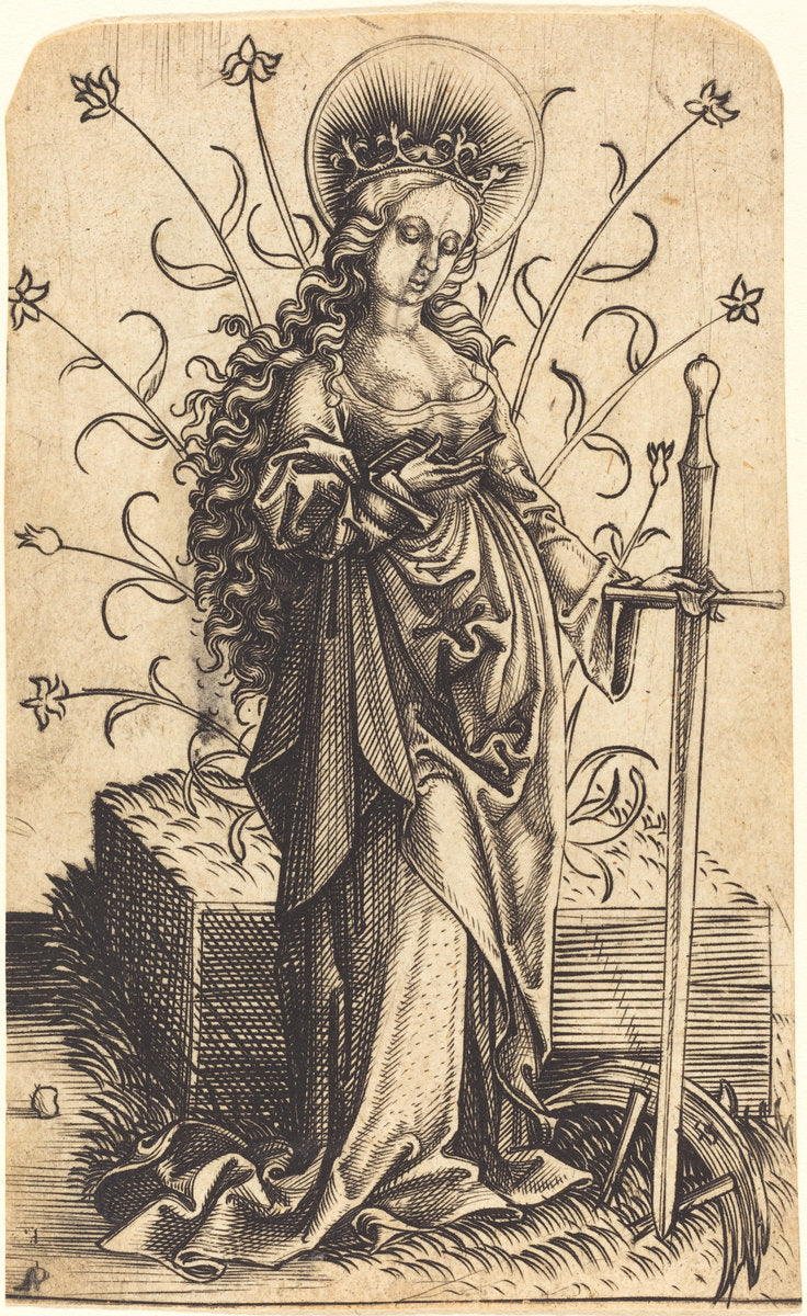 Saint Catherine by Master PW of Cologne (German, active c. 1490/1510), 16X12"(A3)Poster Print