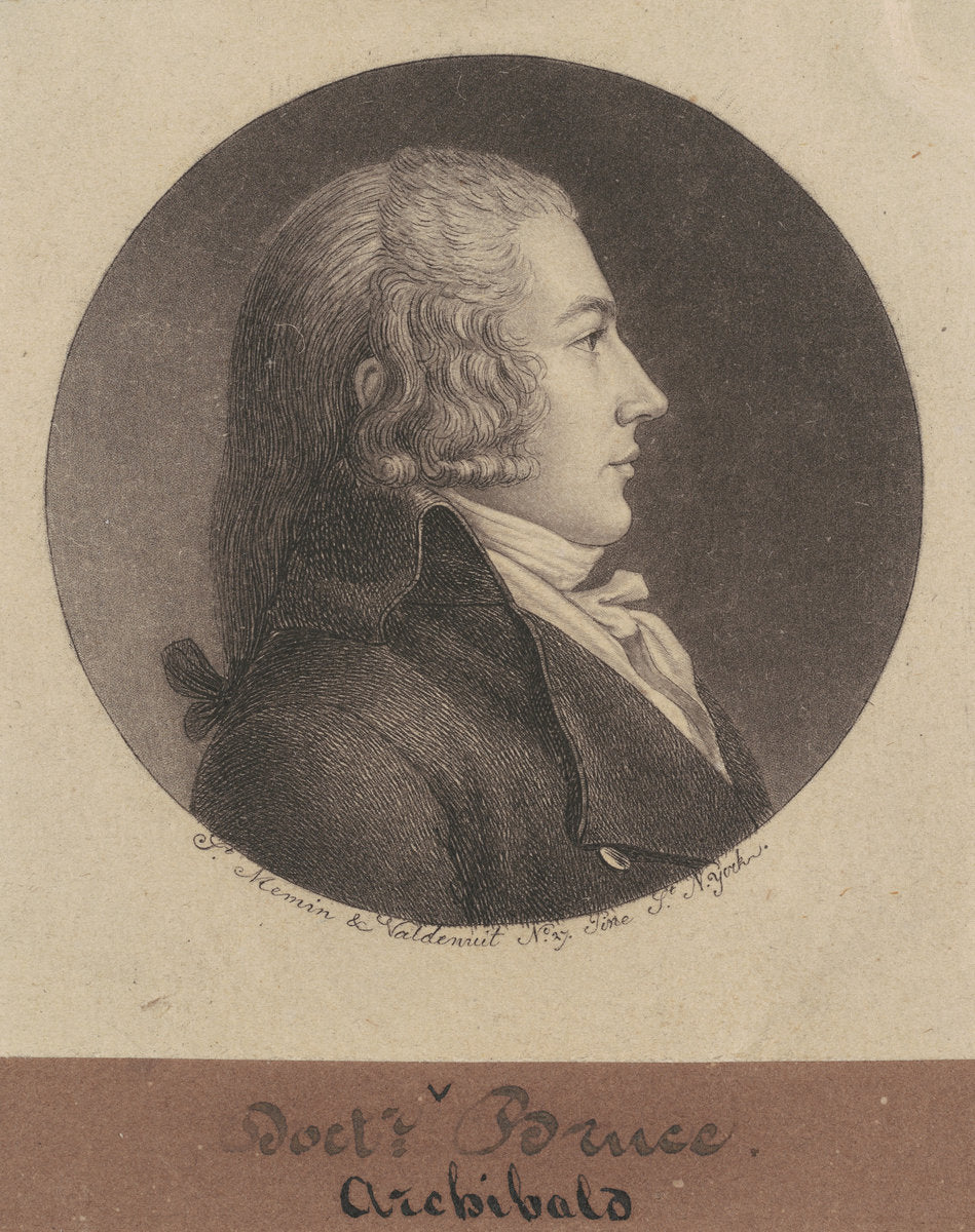 Archibald Bruce by Charles B. J. Févret de Saint-Mémin (French, 1770 - 1852), 16X12"(A3)Poster Print