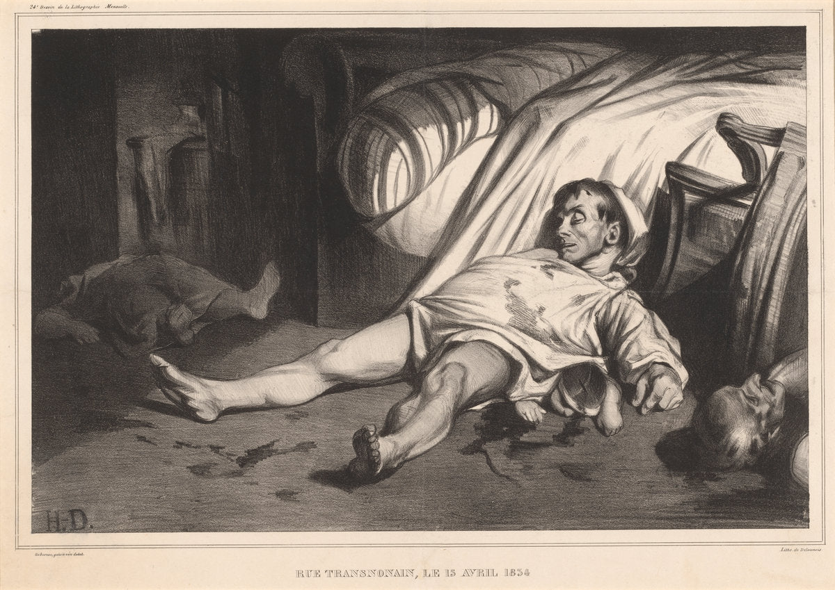 Rue Transnonain, le 15 avril 1834 by Honoré Daumier (French, 1808 - 1879), 16X12"(A3)Poster Print