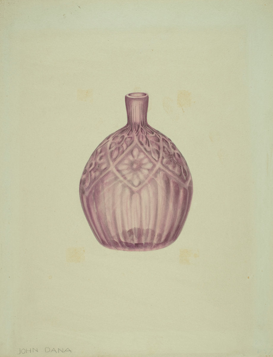 Glass Cologne Bottle by John Dana (American, active c. 1935), 16X12"(A3)Poster Print