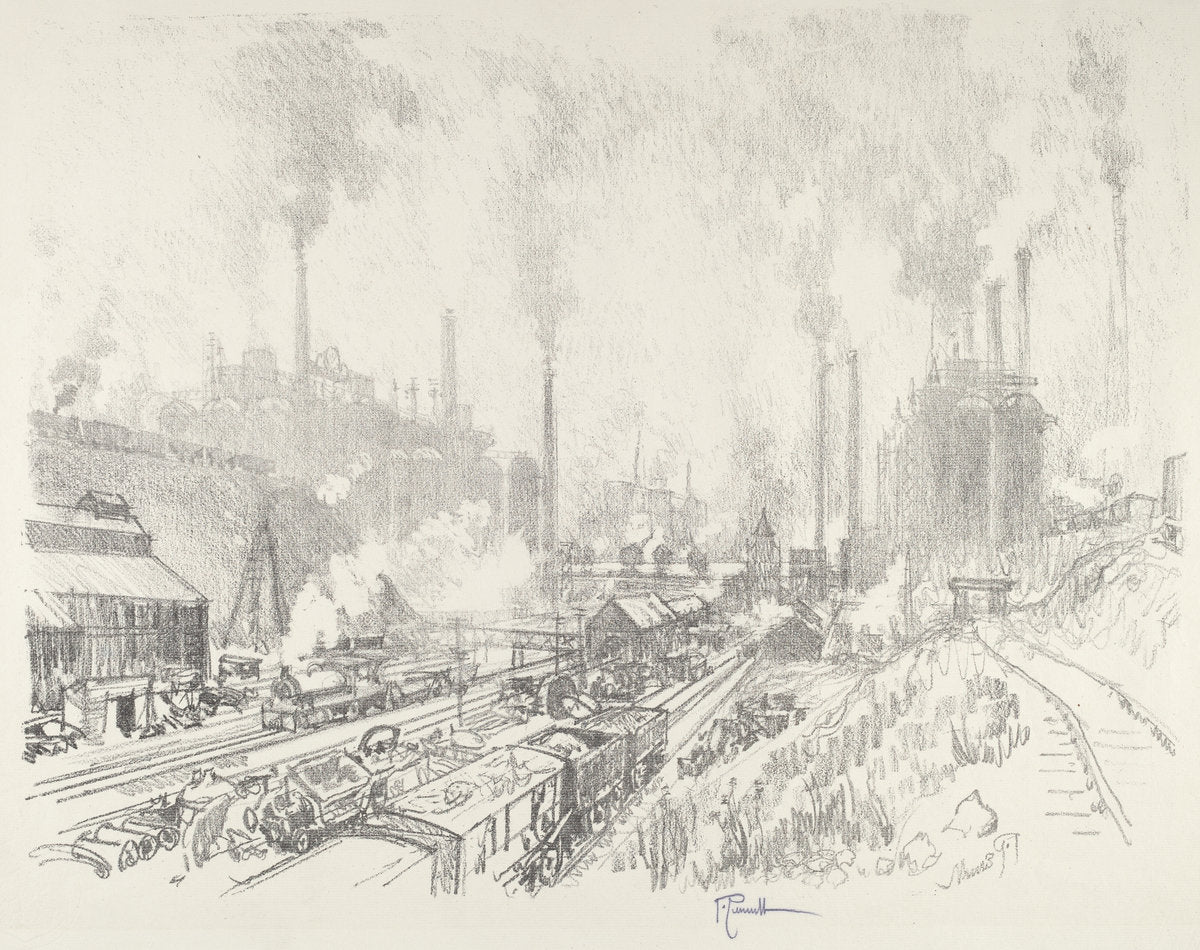 In the Land of Iron and Steel by Joseph Pennell (American, 1857 - 1926), 16X12"(A3)Poster Print