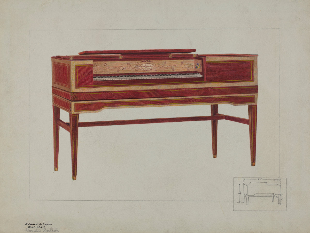 Piano by Edward L. Loper and Gordon Saltar (American, born 1916), 16X12"(A3)Poster Print