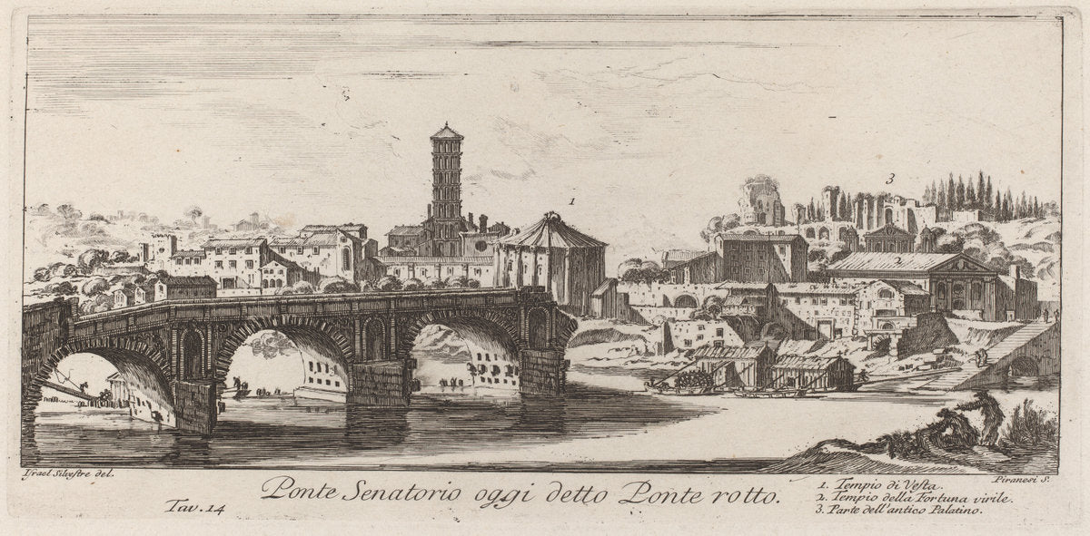 Ponte Senatorio oggi detto Ponte Rotto by Giovanni Battista Piranesi (Italian, 1720 - 1778), 16X12"(A3)Poster Print