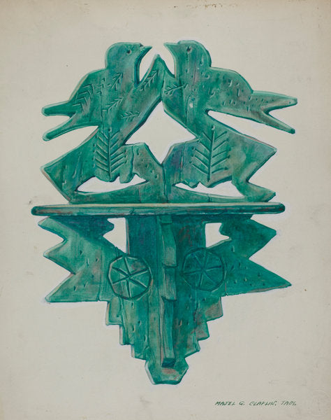Bird Shelf by Majel G. Claflin (American, active c. 1935), 16X12"(A3)Poster Print