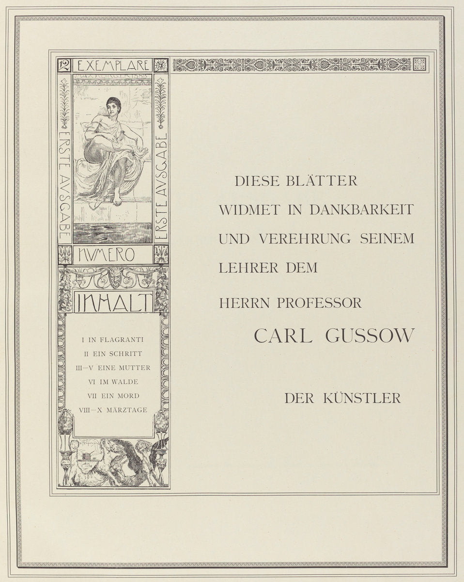 Dedication by Max Klinger (German, 1857 - 1920), 16X12"(A3)Poster Print
