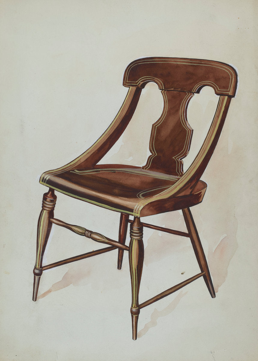 Chair (painted) by Lillian Causey (American, active c. 1935), 16X12"(A3)Poster Print