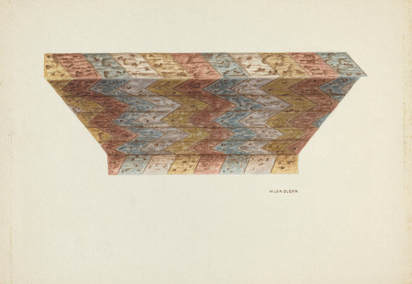 Ceiling of Baptistry Niche, Mission Dolores by Hilda Olson (American, active c. 1935), 16X12"(A3)Poster Print