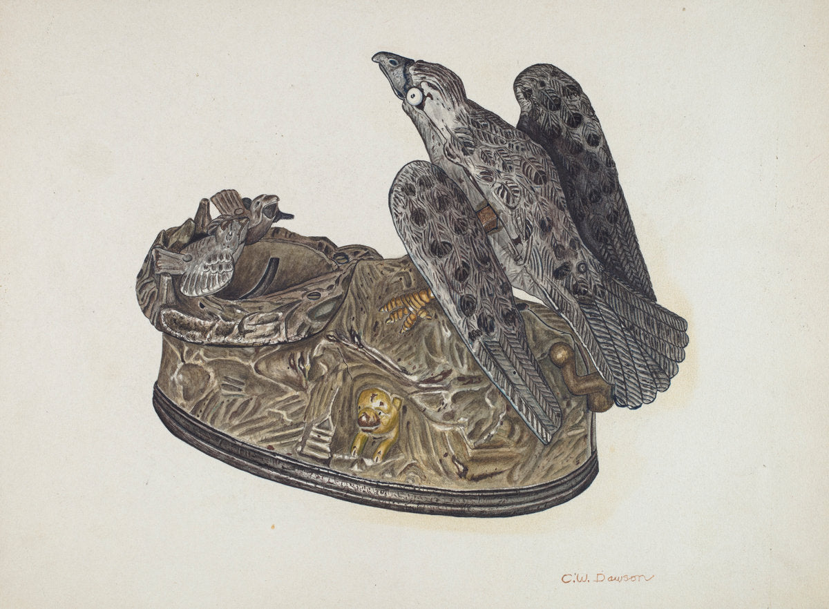 Toy Bank: Eagle by Clarence W. Dawson (American, active c. 1935), 16X12"(A3)Poster Print