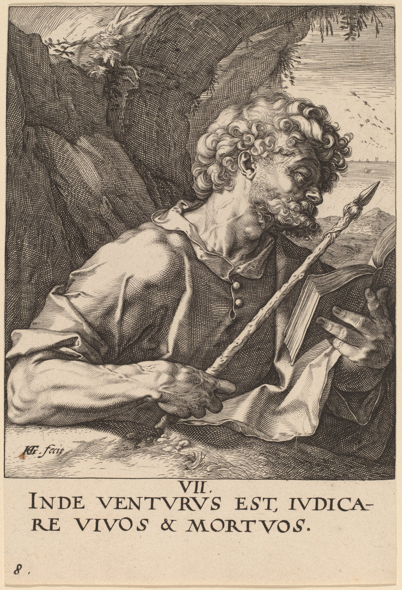 Saint Thomas by Hendrik Goltzius (Dutch, 1558 - 1617), 16X12"(A3)Poster Print