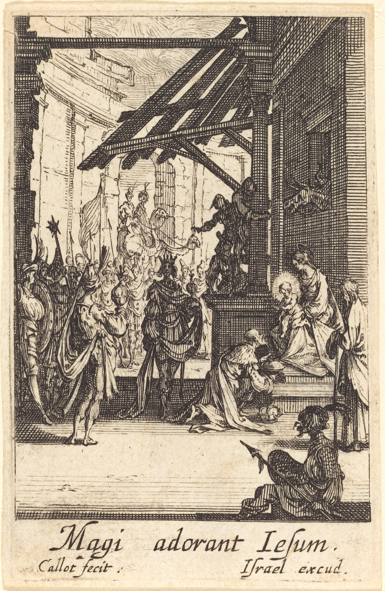 The Adoration of the Magi by Jacques Callot (French, 1592 - 1635), 16X12"(A3)Poster Print