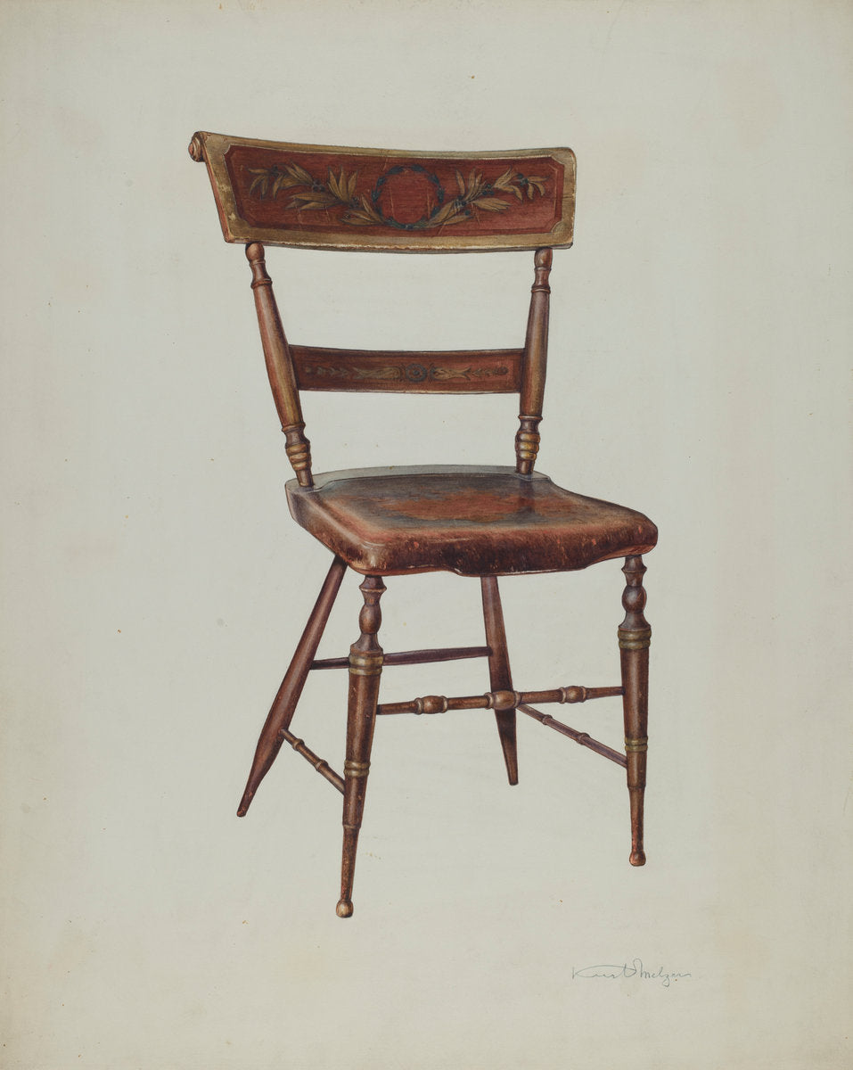 Painted Chair by Kurt Melzer (American, active c. 1935), 16X12"(A3)Poster Print