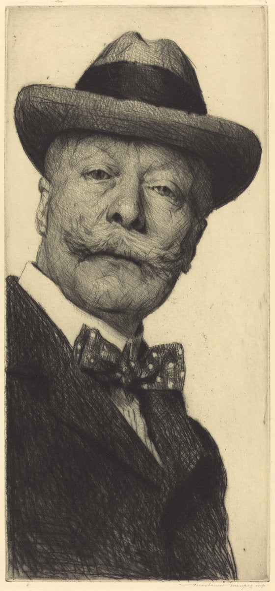 Self-Portrait by Mortimer Menpes (British, 1855 - 1938), 16X12"(A3)Poster Print