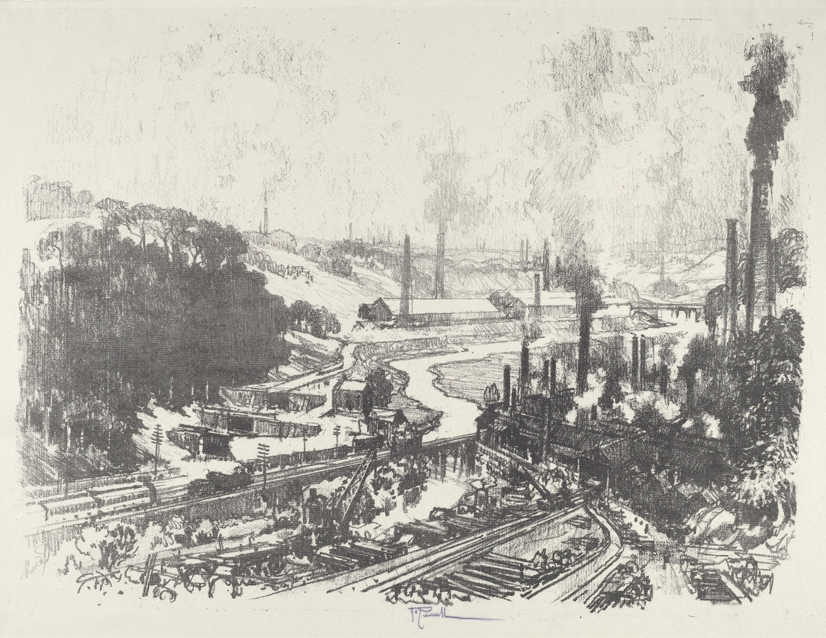 Munition Works by Joseph Pennell (American, 1857 - 1926), 16X12"(A3)Poster Print
