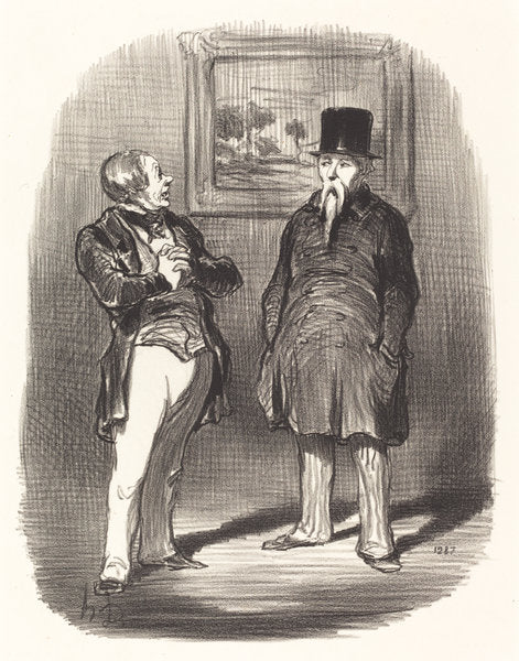 Tiens... je ne te reconnaissais pas... by Honoré Daumier (French, 1808 - 1879), 16X12"(A3)Poster Print