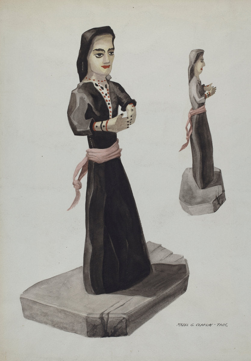 Bulto, Santa Rita by Majel G. Claflin (American, active c. 1935), 16X12"(A3)Poster Print