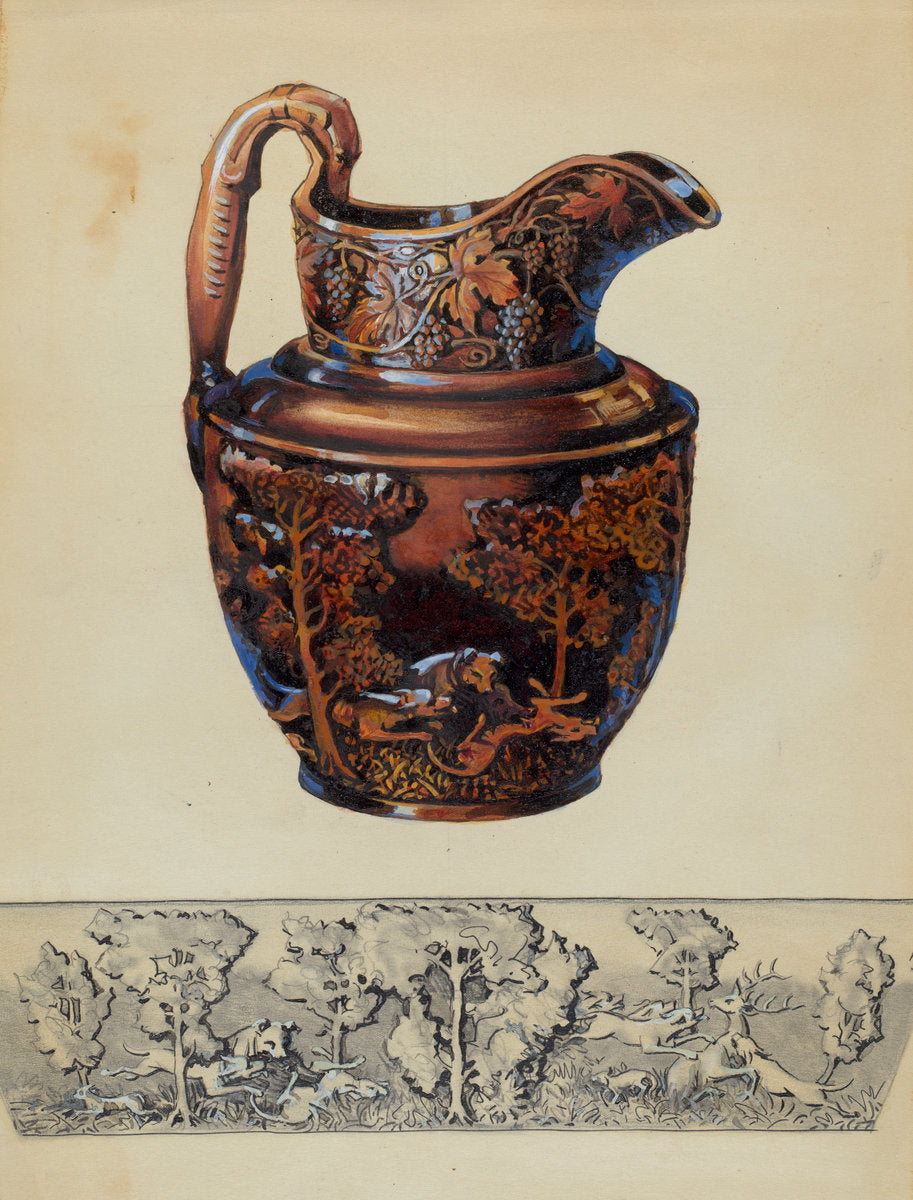 Pitcher by Charles Caseau (American, active c. 1935), 16X12"(A3)Poster Print