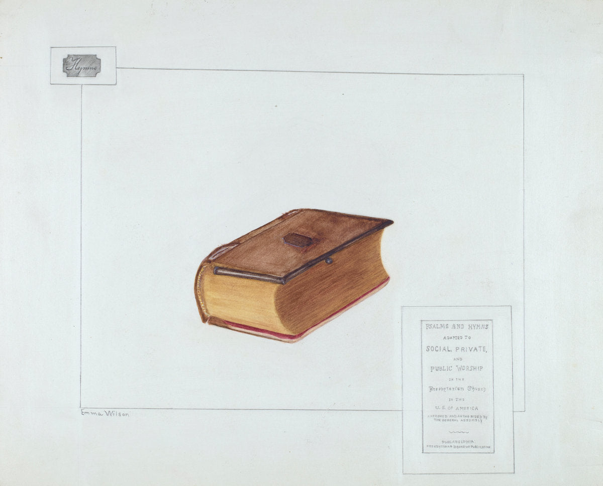 Hymn Book by Emma Wilson (American, active c. 1935), 16X12"(A3)Poster Print
