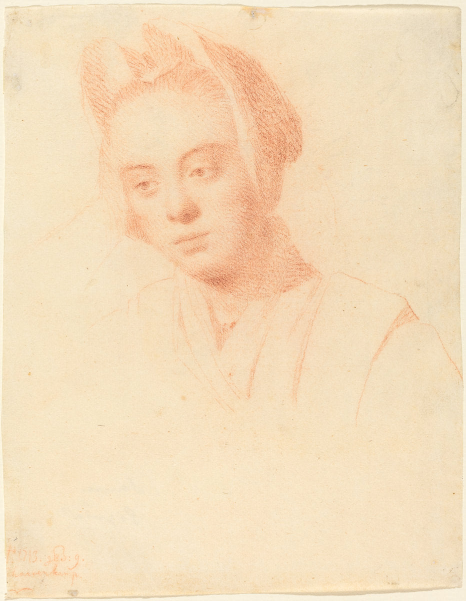 The Artist's Wife Esther by Balthasar Denner (German, 1685 - 1749), 16X12"(A3)Poster Print