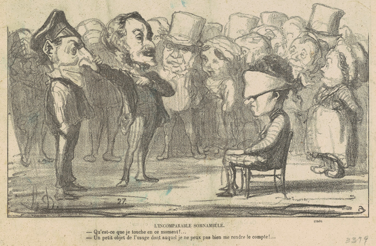 L'incomparable somnabule by Honoré Daumier (French, 1808 - 1879), 16X12"(A3)Poster Print
