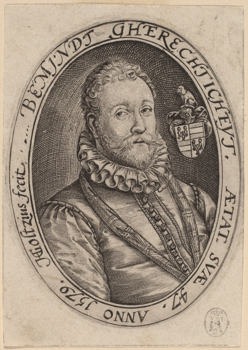 Bust of a Man Facing Right by Hendrik Goltzius (Dutch, 1558 - 1617), 16X12"(A3)Poster Print