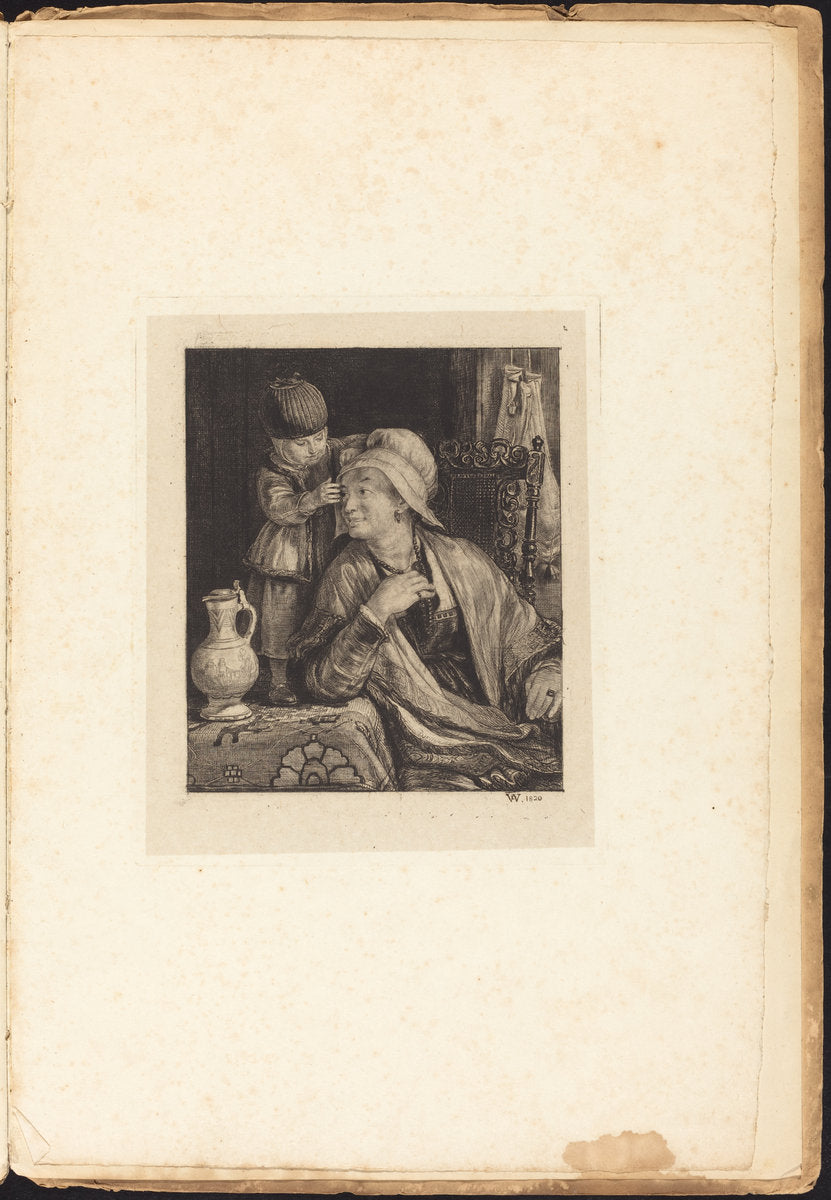 The Flemish Mother by Sir David Wilkie (Scottish, 1785 - 1841), 16X12"(A3)Poster Print