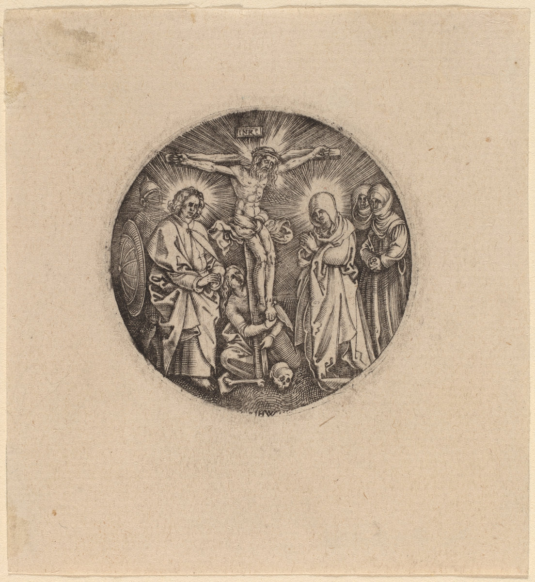 The Crucifixion called the Sword Pommel of Maxmilian by Hieronymus Wierix and Antonie Wierix after Albrecht Dürer (Flemish, c. 1552 - possibly 1624), 16X12"(A3)Poster Print