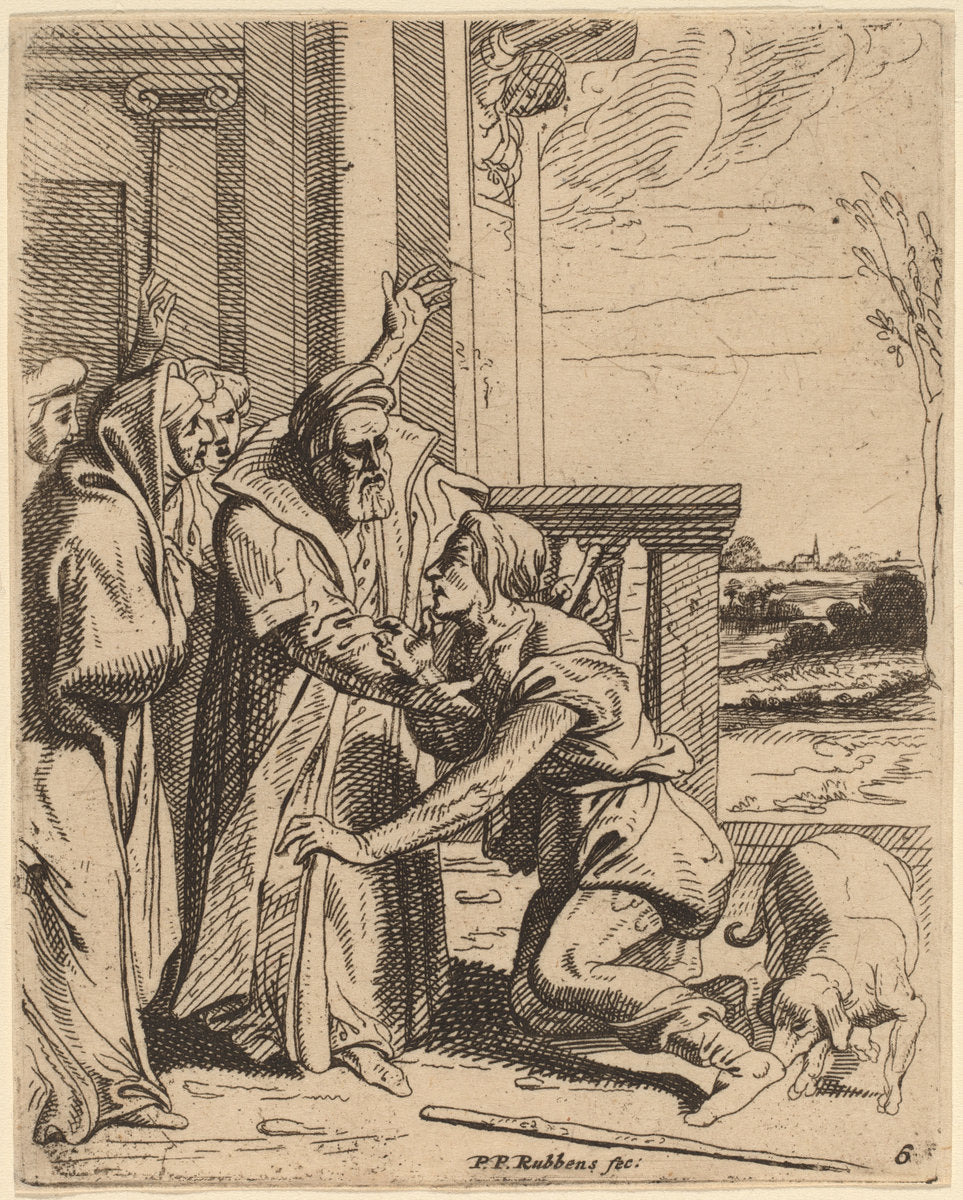The Prodigal Son Received by His Father by Theodoor van Thulden after Sir Peter Paul Rubens (Flemish, 1606 - 1669), 16X12"(A3)Poster Print