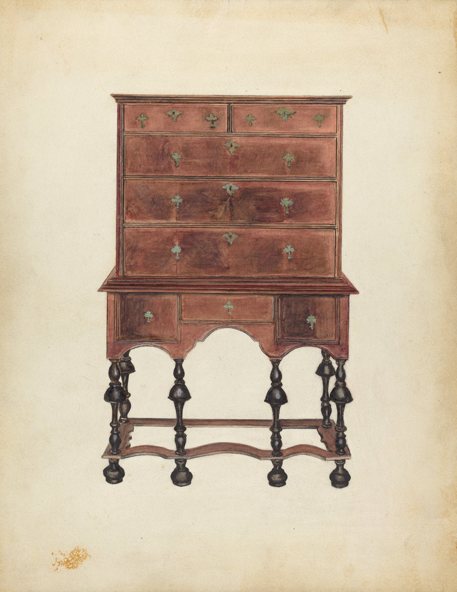Chest of Drawers by Harry Eisman (American, active c. 1935), 16X12"(A3)Poster Print