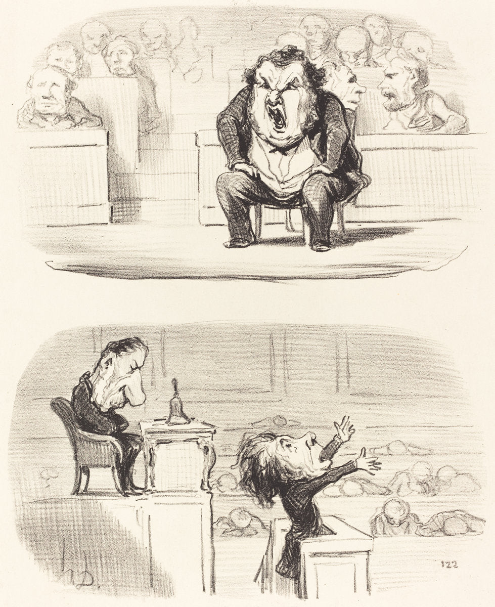 Quand un orateur ennuyeux monte a la tribune by Honoré Daumier (French, 1808 - 1879), 16X12"(A3)Poster Print