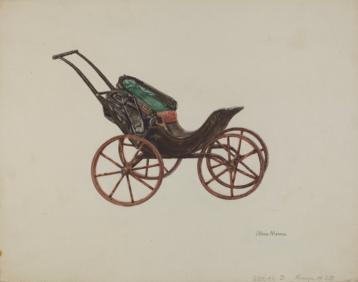 Doll Buggy by Alfonso Moreno (American, active c. 1935), 16X12"(A3)Poster Print
