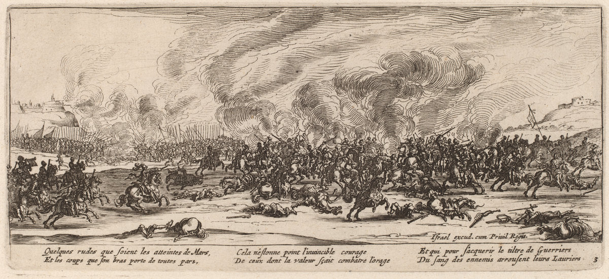 The Battle by Gerrit van Schagen after Jacques Callot (Dutch, c. 1642 - 1690 or after), 16X12"(A3)Poster Print