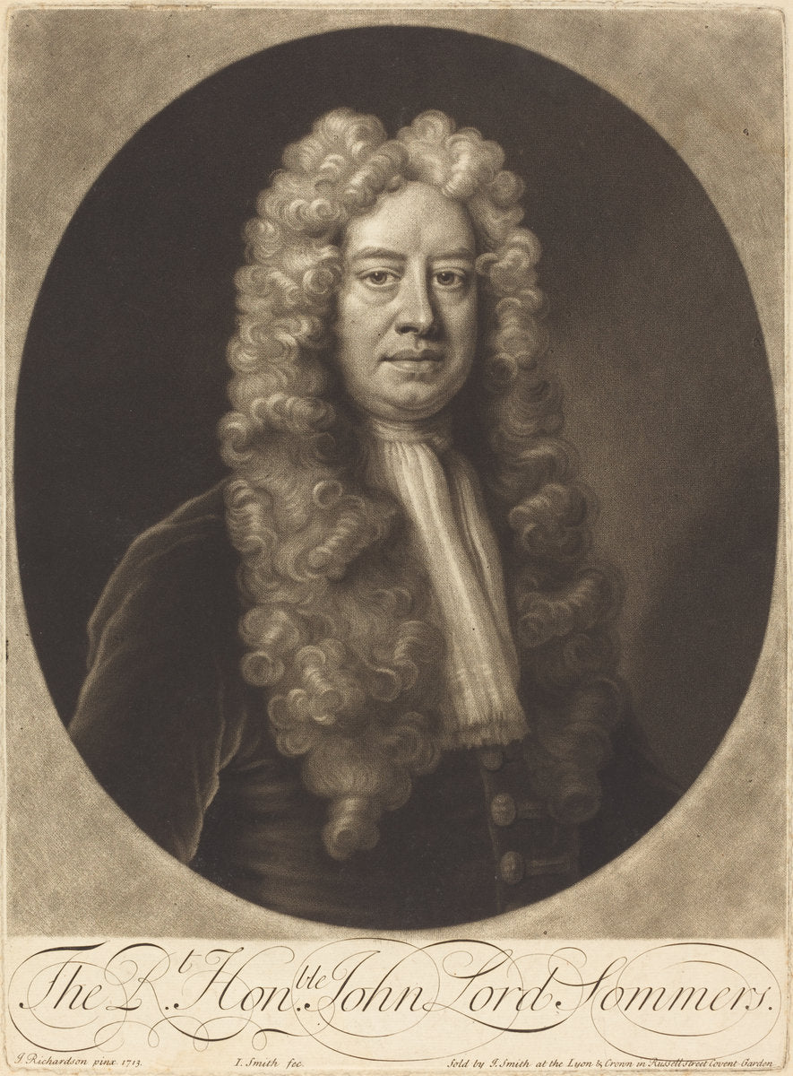 John Lord Sommers by John Smith after Jonathan Richardson, Sr. (English, probably 1652 - 1742), 16X12"(A3)Poster Print