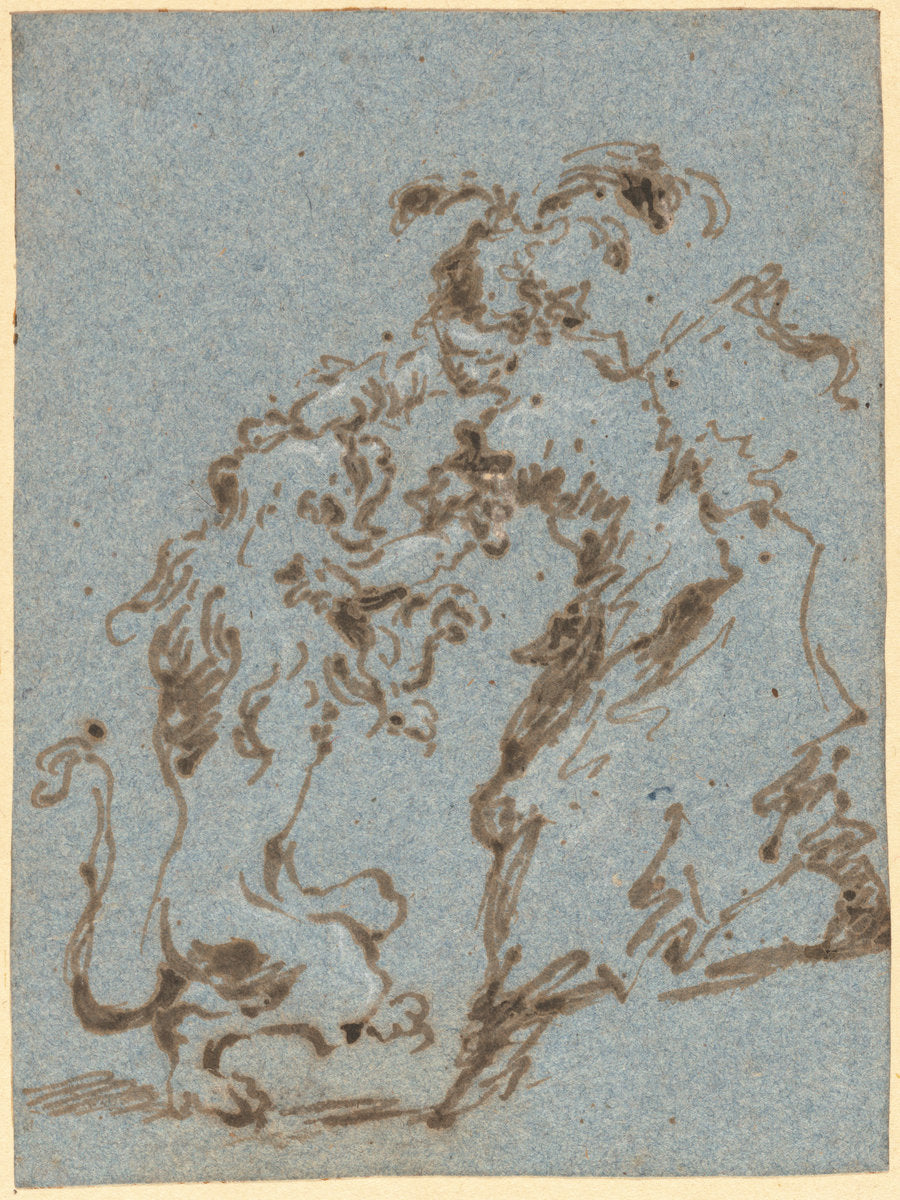 An Elegantly Dressed Woman Struggling with a Lion by Francesco Guardi (Venetian, 1712 - 1793), 16X12"(A3)Poster Print