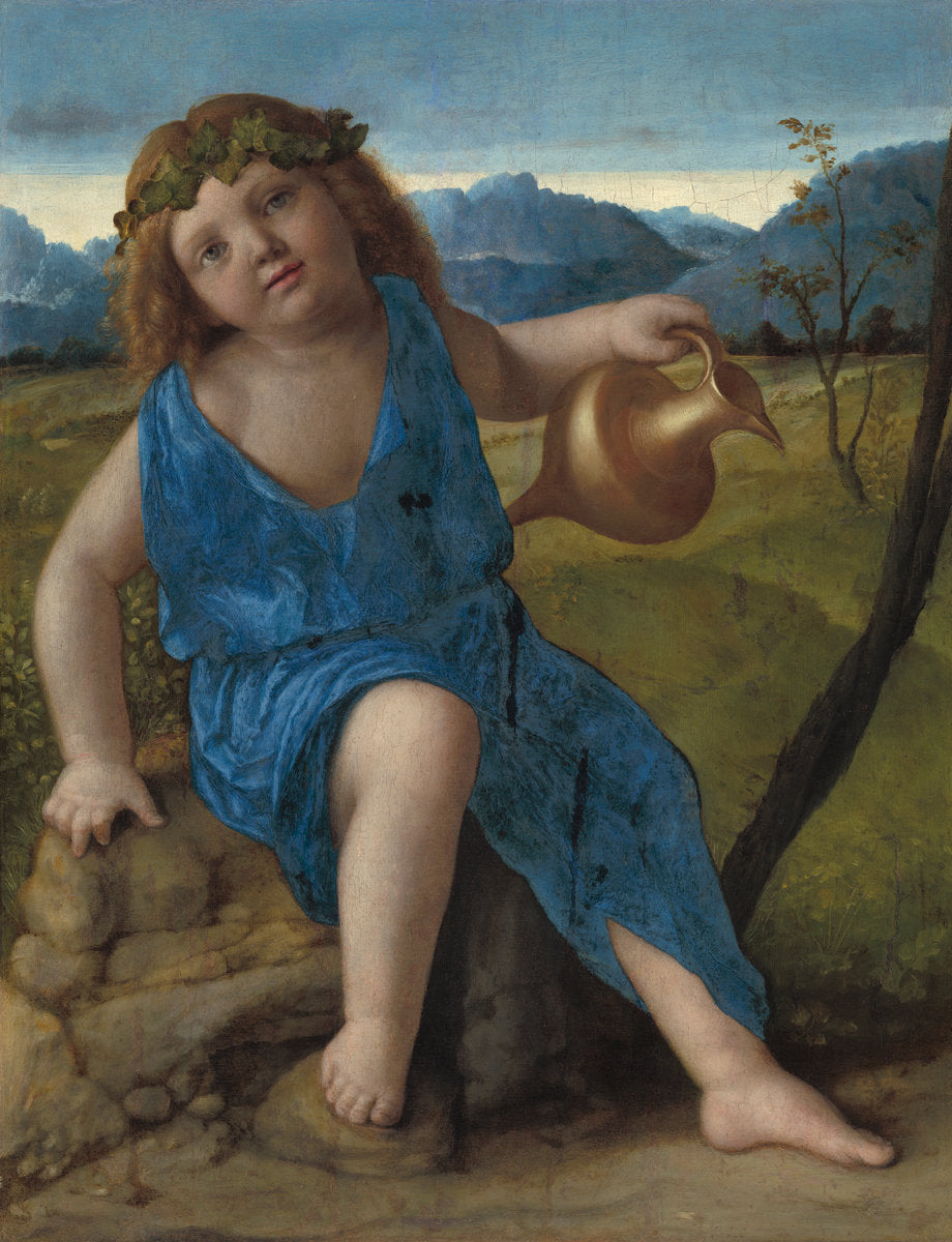 The Infant Bacchus by Giovanni Bellini (Venetian, c. 1430/1435 - 1516), 16X12"(A3)Poster Print