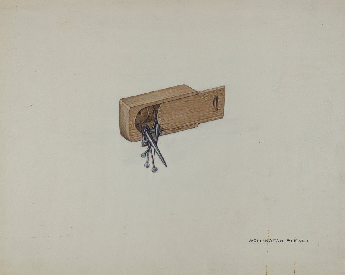 Box for Nails and Pins by Wellington Blewett (American, active c. 1935), 16X12"(A3)Poster Print