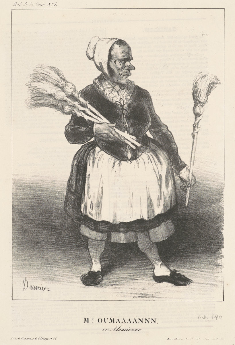 Coulman en Alsacienne by Honoré Daumier (French, 1808 - 1879), 16X12"(A3)Poster Print