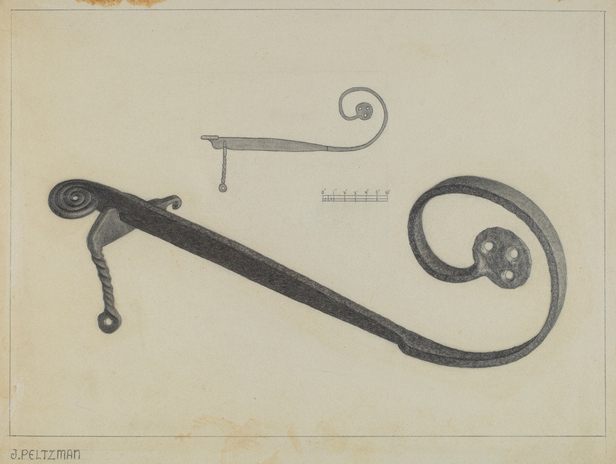 Garden Gate Latch by J. Peltzman (American, active c. 1936), 16X12"(A3)Poster Print