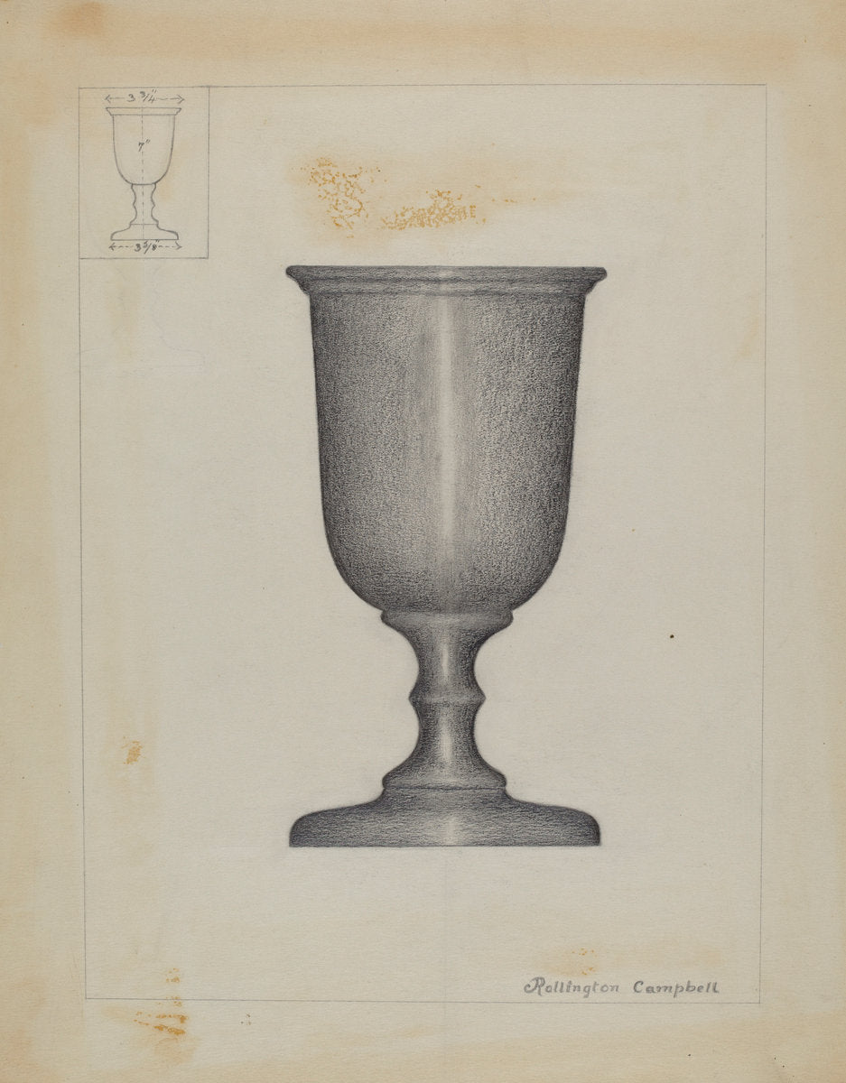Pewter Cup by Rollington Campbell (American, active c. 1935), 16X12"(A3)Poster Print