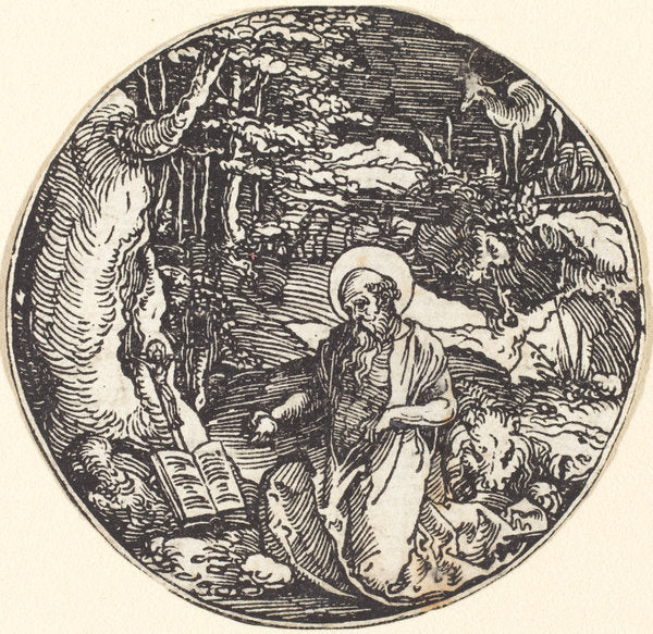 Saint Jerome in Penitence by Attributed to Hans Springinklee (German, active 1512/1522), 16X12"(A3)Poster Print