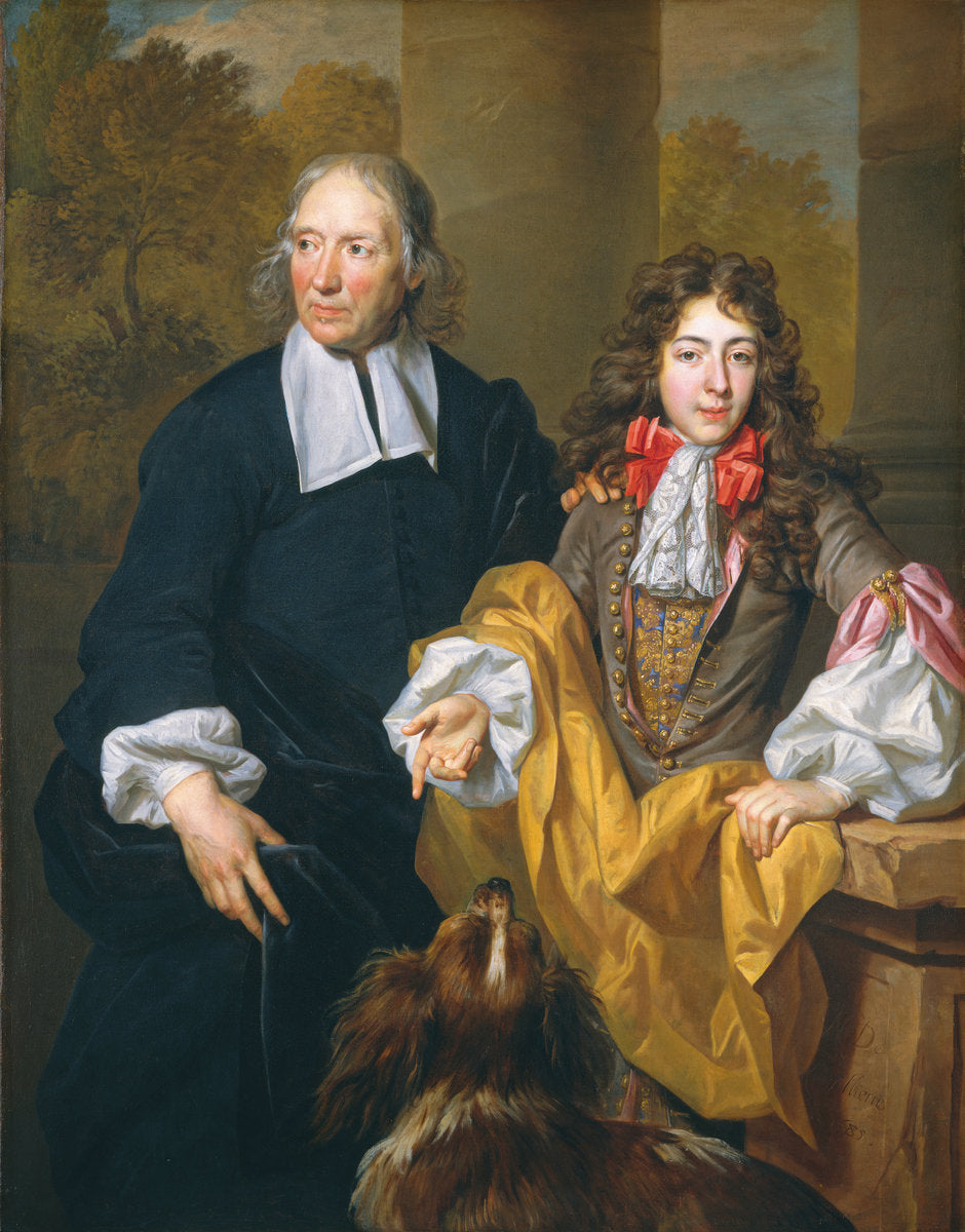 Portrait of a Young Man and His Tutor by Nicolas de Largillierre (French, 1656 - 1746), 16X12"(A3)Poster Print