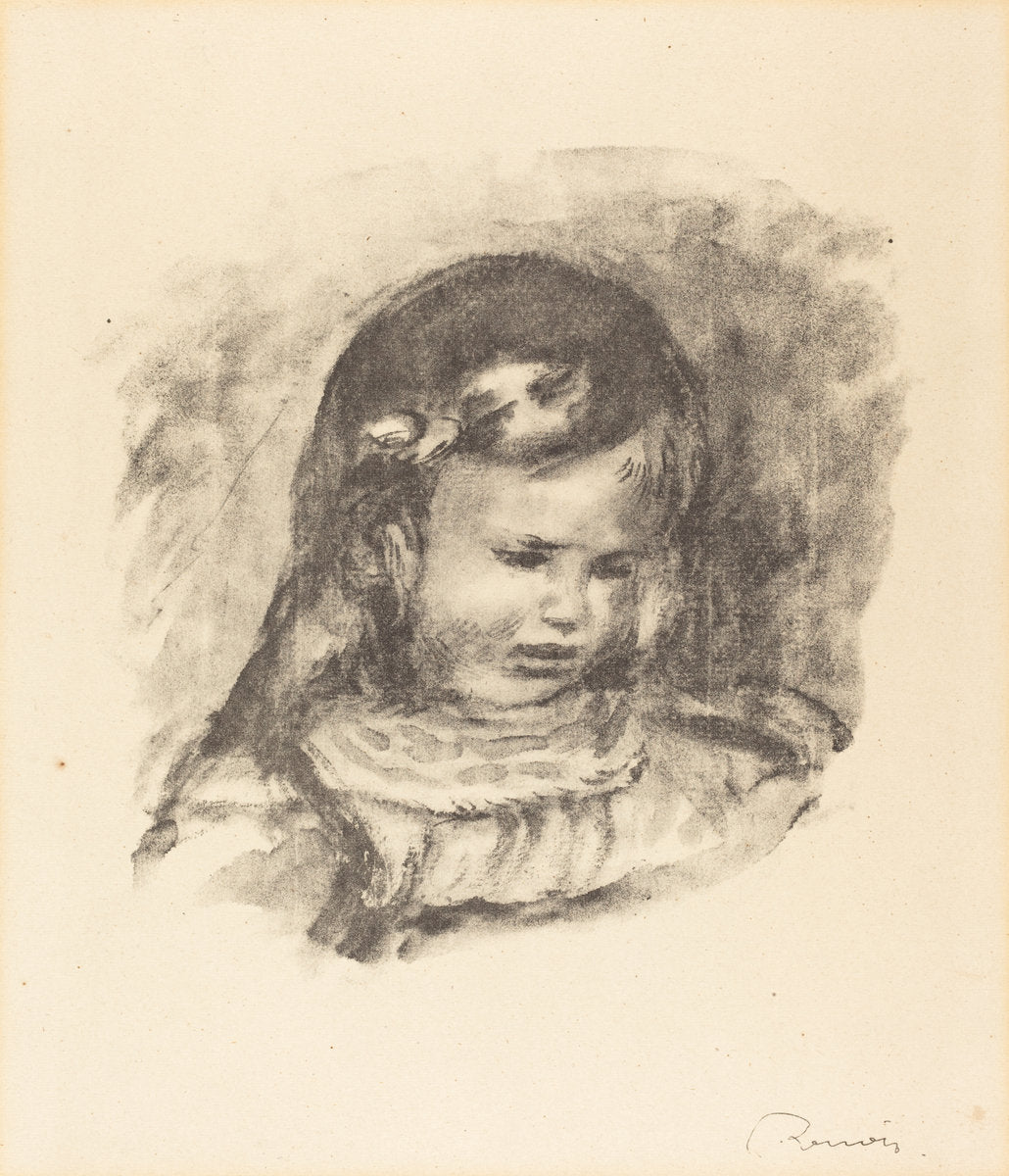 Claude Renoir, with Lowered Head by Auguste Renoir (French, 1841 - 1919), 16X12"(A3)Poster Print