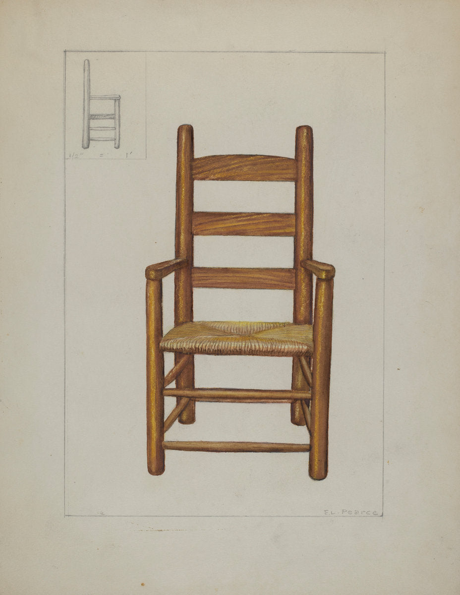 Chair by Edgar L. Pearce (American, active c. 1935), 16X12"(A3)Poster Print
