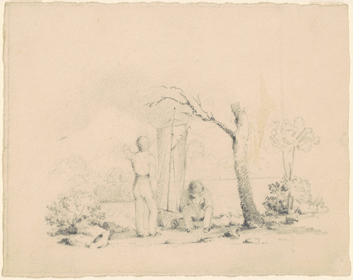 Boys with a Boat by James Goodwyn Clonney (American, 1812 - 1867), 16X12"(A3)Poster Print