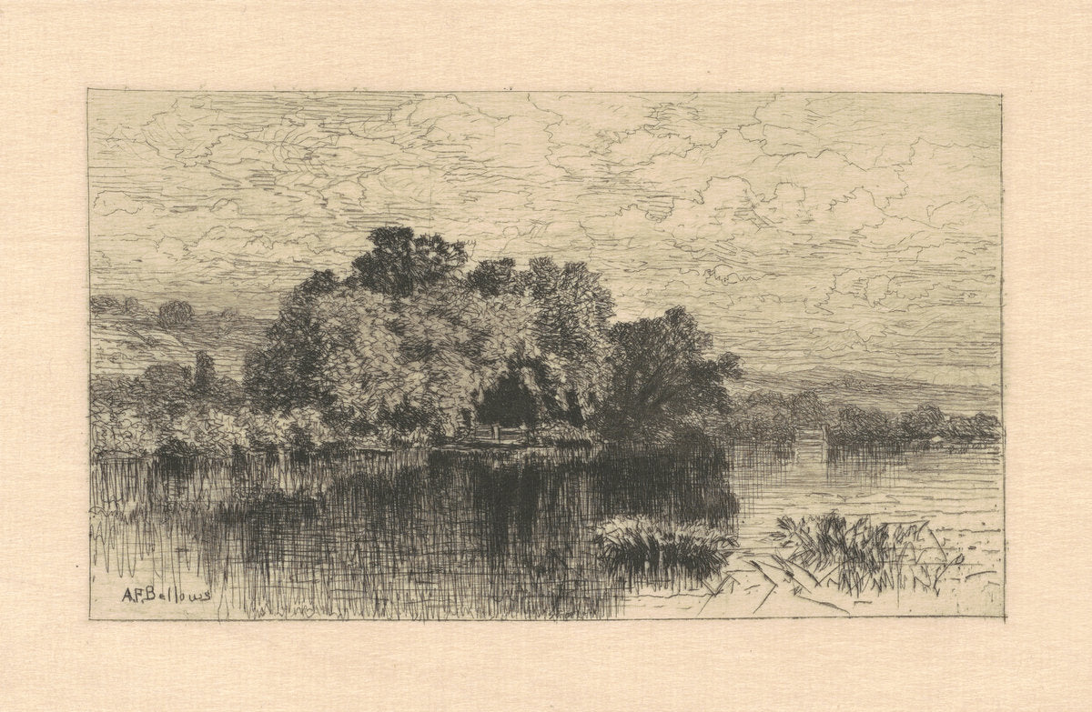 Mill Pond at Windsor, Connecticut by Albert F. Bellows (American, 1829 - 1883), 16X12"(A3)Poster Print