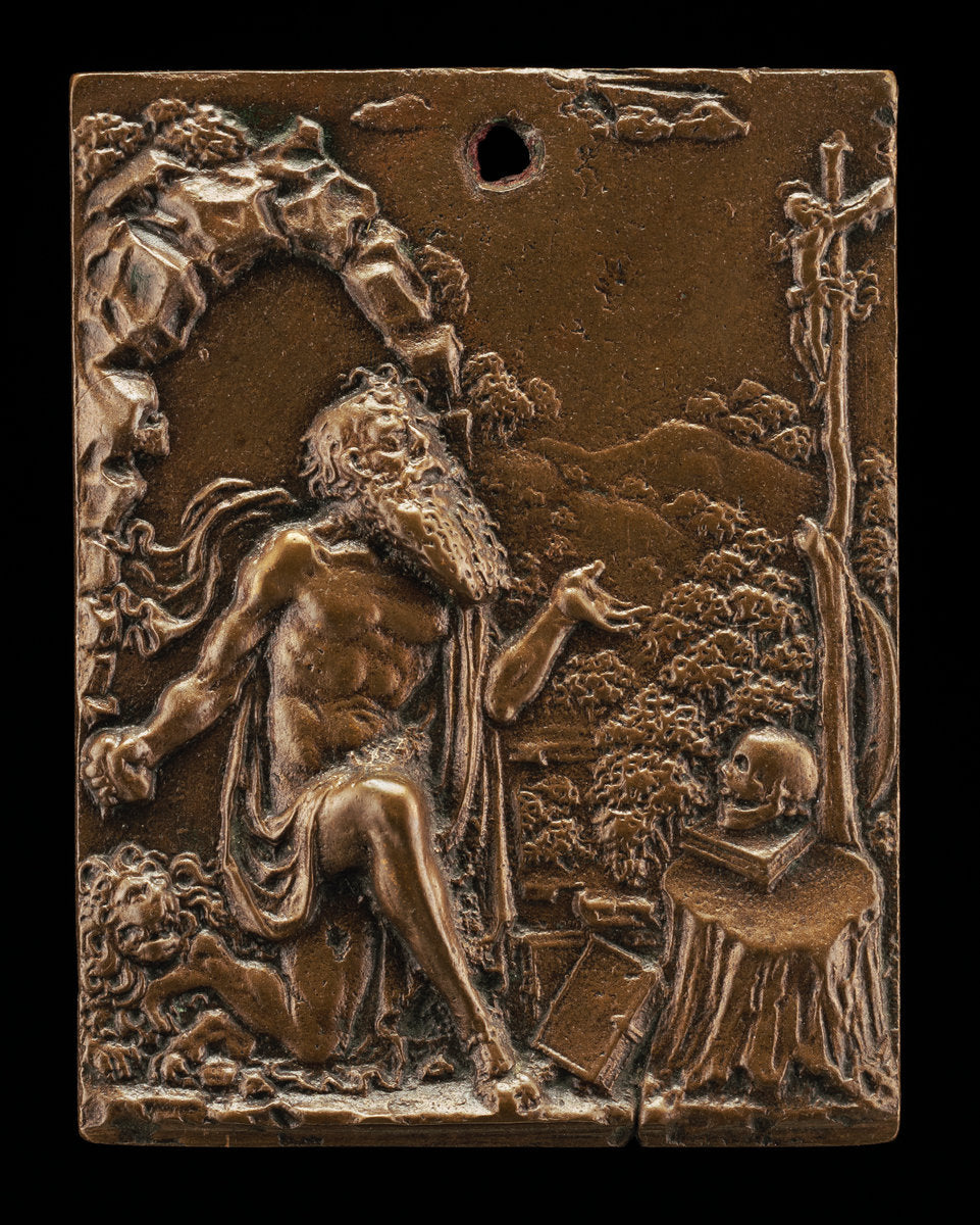 bronze//Light brown patina by Style of Moderno (Saint Jerome), 16X12"(A3)Poster Print